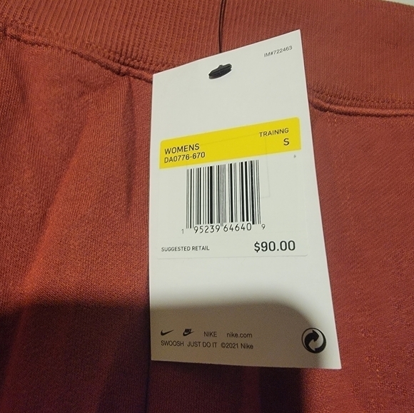 Nike Yoga Luxe Cropped Fleece Pants Women's Training Brown DA0776 Size Small - Picture 2 of 6